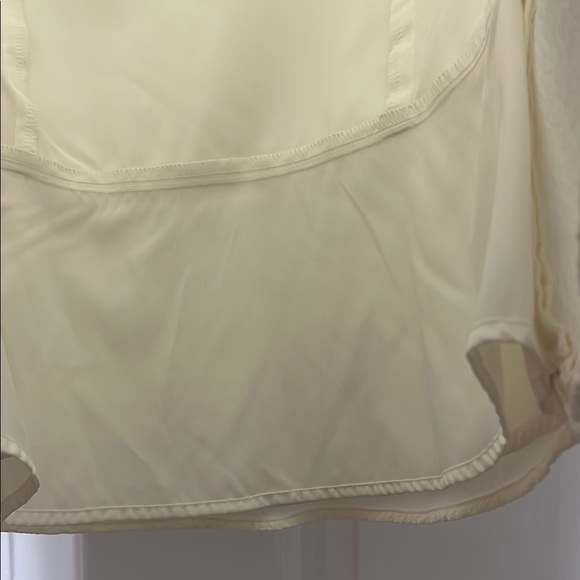 Talbots White Fitted Peplum Top with Crew Neck and Short Sleeves - Picture 5 of 10